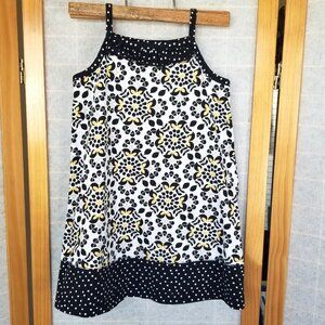 Hanna Andersson Cotton Sun Dress Little Girls Size 100 US 4 Black White Tank